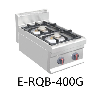 E-RQB-400G Handelsrestaurant-Küchen-Ausrüstung Countertop-Doppelbrenner-Gasbereich-Ofen