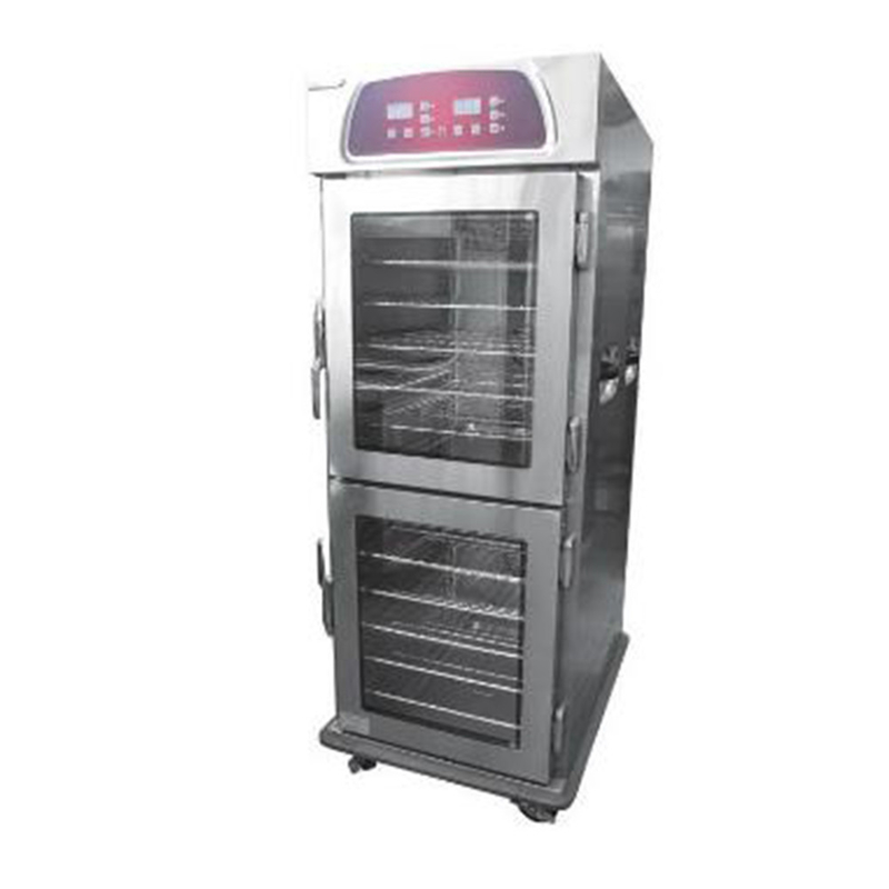 E-DBW-12B-21E elektrischer Buffet-Wagen-kommerzielle doppelte Glastür 24 Schicht-Speisewärmer-Wagen